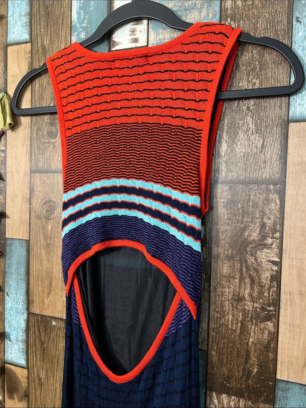 Parker Multicolor Knit Maxi Dress - Red, Light Blue, Navy, Purple. - Picture 14 of 16